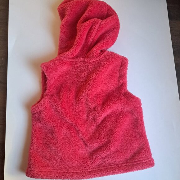 Gymboree soft plush sleeveless zipper vest pink orange size 4-5 - Picture 2 of 3